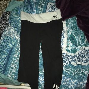 Pink vs cropped leggings